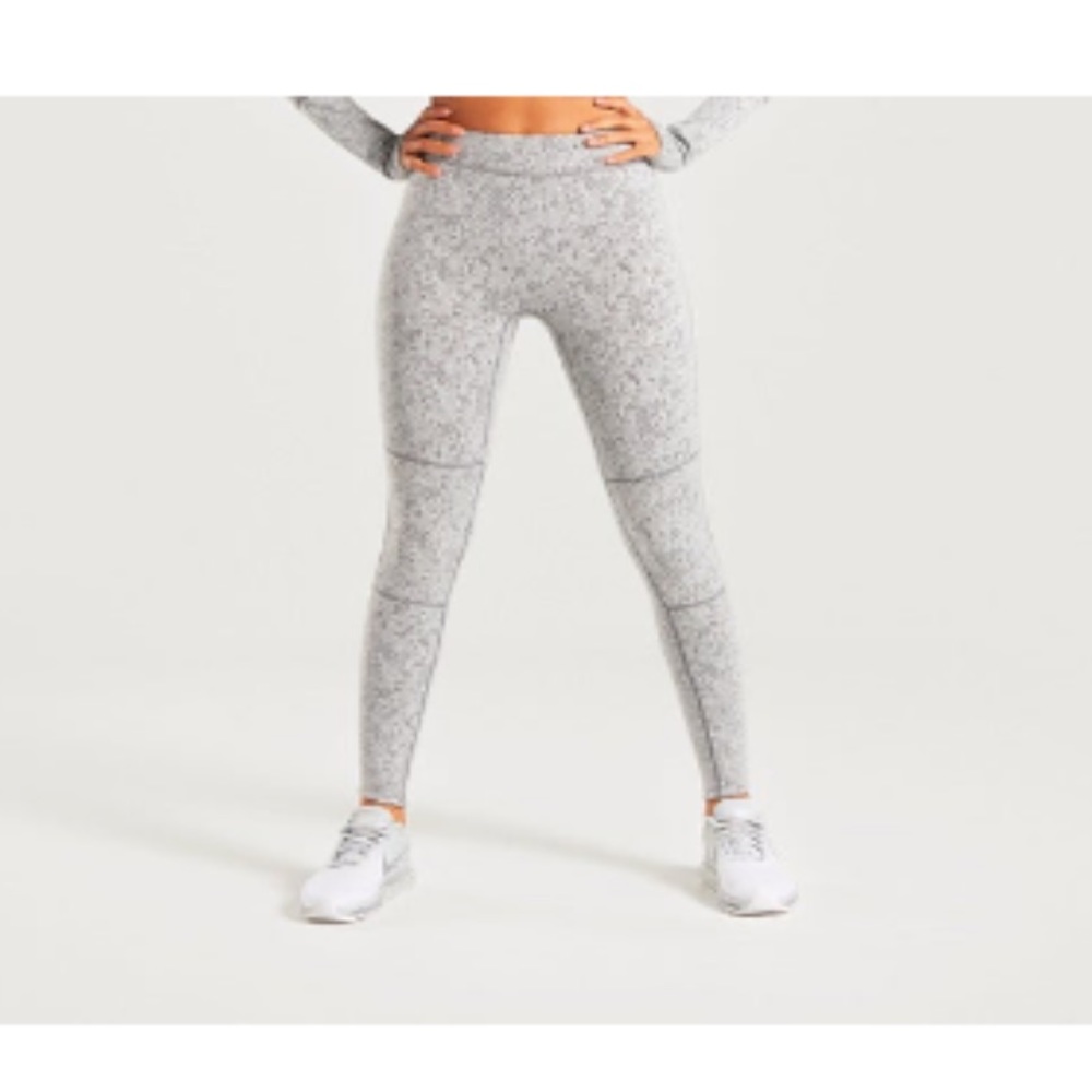 Gymshark Fleur Texture Leggings - Charcoal Marl
